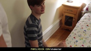 FamilyDick - Sexy muscle daddy punish fucks son for smoking