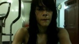 Cute Latin Tgirl dancing on Webcam