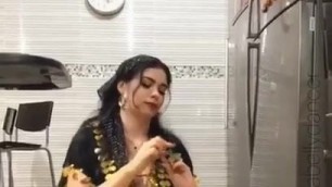 Egyptian sharmota dances in kitchen