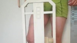 Masturbation with chair + big cumshot