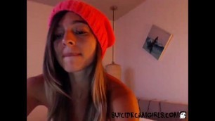 Cute girl stuck in a cabine decides to cam at suicidecamgirls&period;com