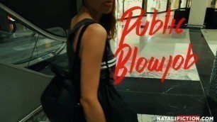 Public Blowjob at the Mall Bathroom, Cum in Mouth - Natali Fiction