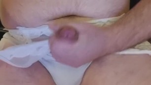 Wearing my Wife's Panties and Masturbating Part4