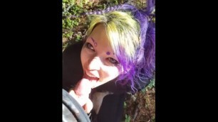 Submissive Goth Girl Face Fucked by Boyfriend in the Forest POV