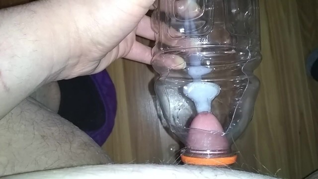 Fat Boys Small Penis Cums using a Gatorade Bottle