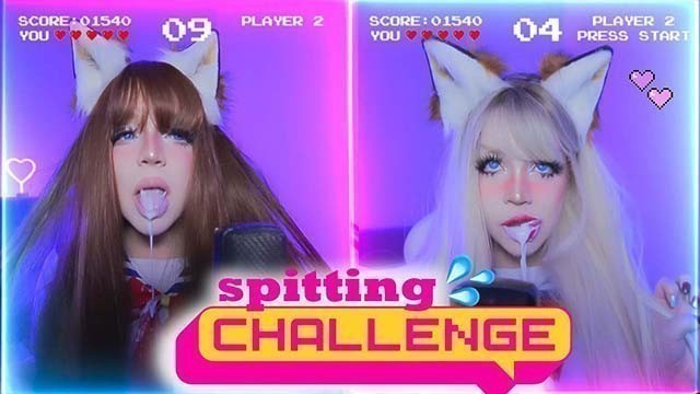 Me VS my Stepsister ????SPITTING CHALLENGE???? *ASMR Amy B* YouTuber Twitch Streamer