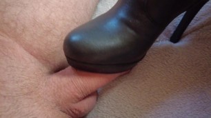 Overknee Boots Trample his Dick, Mistress in Overknee High Heels (BOOTJOB, FOOTJOB, SHOEJOB)
